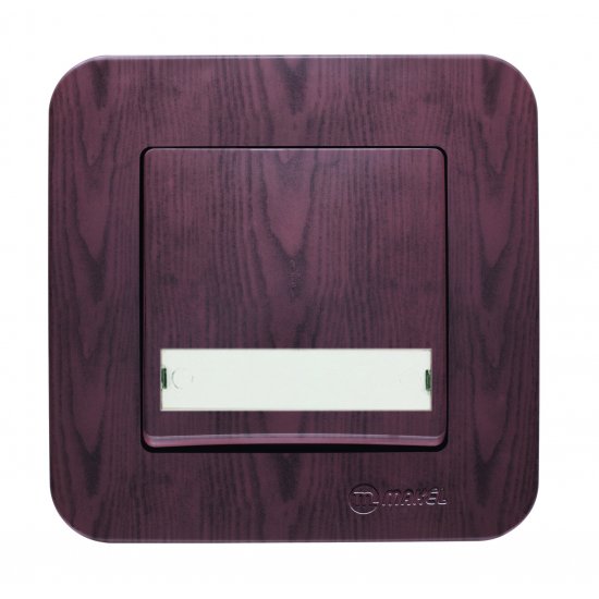 Бутон за звънец с етикет 220V серия LILLIUM NATURAL орех