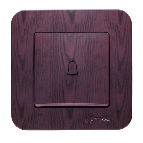 Бутон за звънец 220V серия LILLIUM NATURAL орех