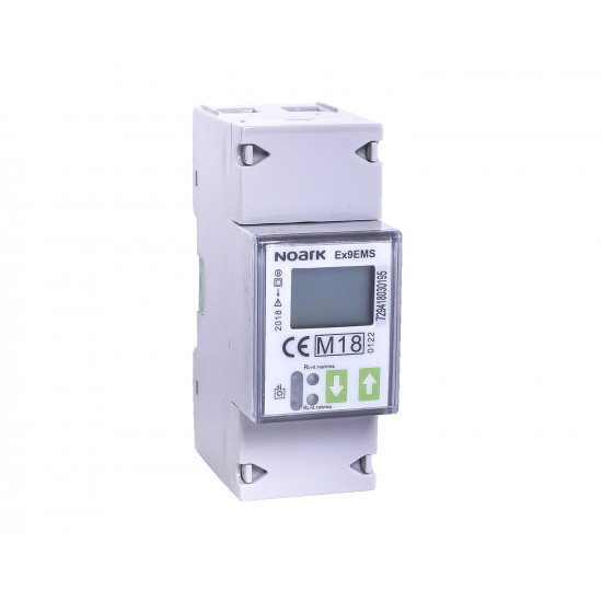 Монофазен смарт електромер за монтаж на DIN шина Ex9EMS 1P 2M 100A MO 2T LCD дисплей ModBus модул