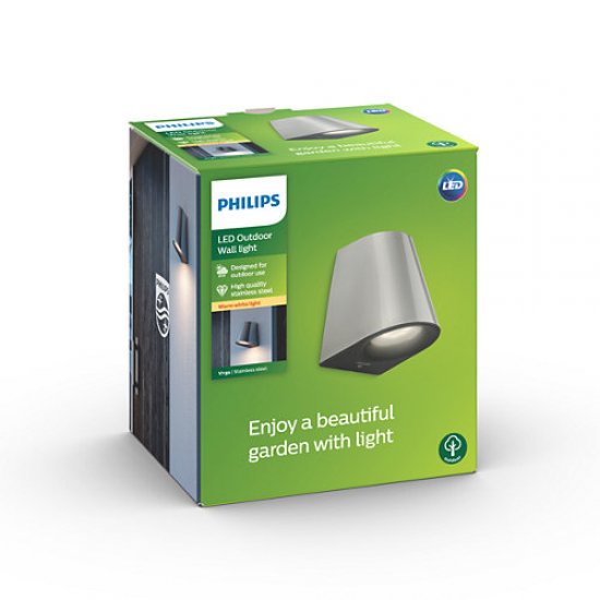 LED фасадно тяло Philips VIRGA IP44 4W 3000K 400Lm мат хром