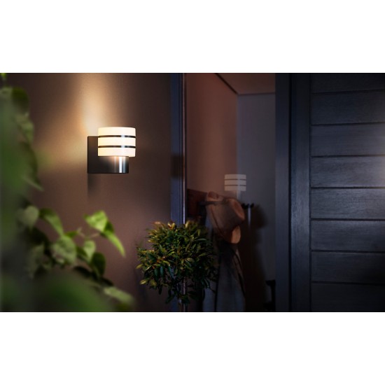 LED smart фасадно тяло Philips HUE TUAR IP44 E27 9W 2700K 806Lm мат хром