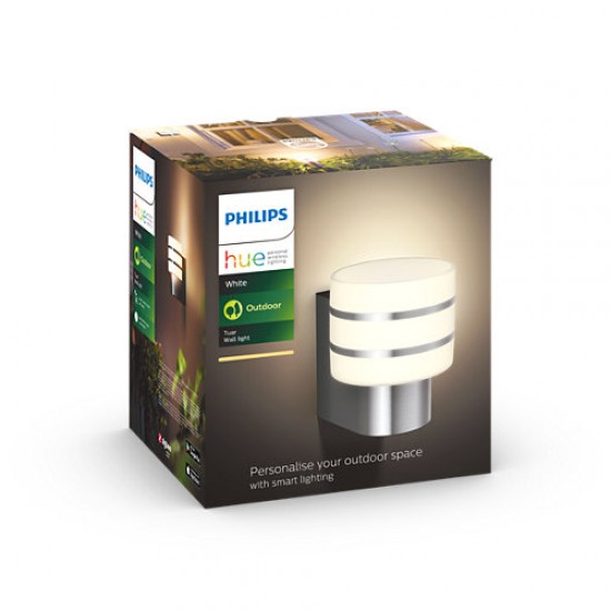 LED smart фасадно тяло Philips HUE TUAR IP44 E27 9W 2700K 806Lm мат хром