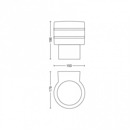 LED smart фасадно тяло Philips HUE TUAR IP44 E27 9W 2700K 806Lm мат хром