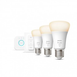 LED smart крушки 3 броя Philips HUE стартов комплект A60 Е27 3х9.5W 2700K 1055Lm димируема