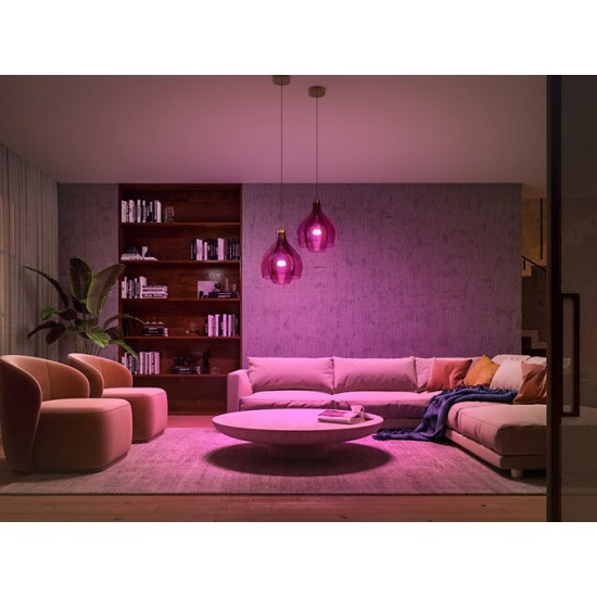 LED smart крушки 3 броя Philips HUE стартов комплект A60 Е27 3х9.5W 3-white + RGB 1055Lm димируема