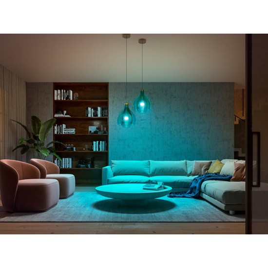 LED smart крушки 3 броя Philips HUE стартов комплект A60 Е27 3х9.5W 3-white + RGB 1055Lm димируема