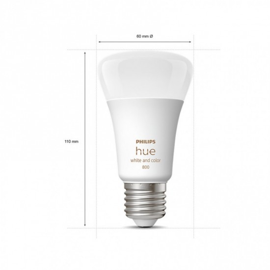 LED smart крушки 3 броя Philips HUE стартов комплект A60 Е27 3х9.5W 3-white + RGB 1055Lm димируема