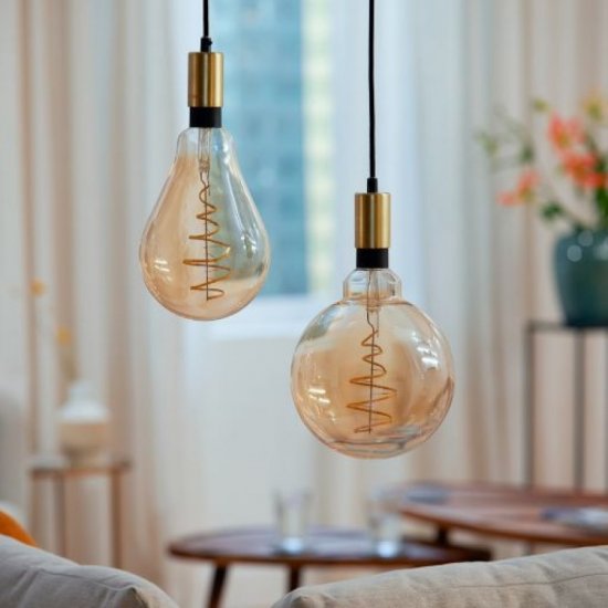 LED smart крушка WIZ Wi-Fi Philips Filament GOLD PS160 Е27 6.5W 3-white 2000-5000K 390Lm димируема CRI>90