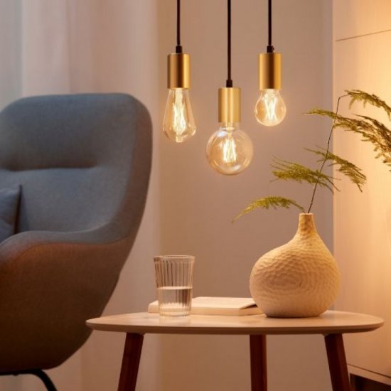 LED smart крушка WIZ Wi-Fi Philips Filament GOLD ST64 Е27 6.7W 3-white 640Lm димируема CRI>90
