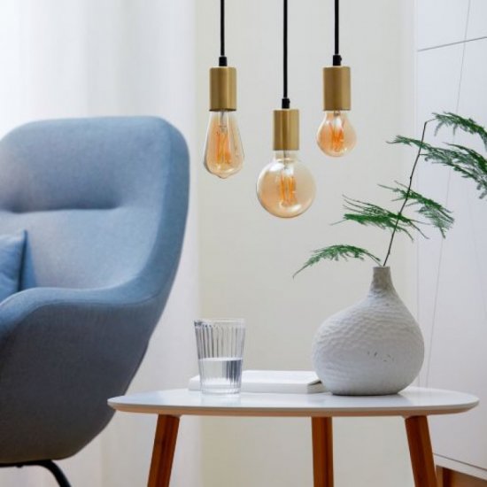 LED smart крушка WIZ Wi-Fi Philips Filament GOLD ST64 Е27 6.7W 3-white 640Lm димируема CRI>90
