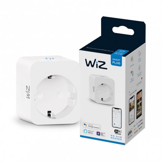 Контакт шуко smart WIZ Wi-Fi Philips 10A max 2300W бял