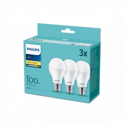 LED крушка Philips A60 Е27 14W 2700К 1521Lm CRI>80 3 бр. в опаковка
