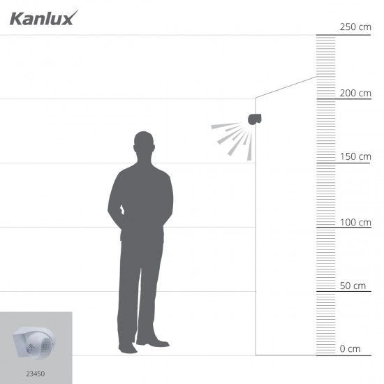 Сензор за движение PIR ALER MINI 140° IP44 max 800W бял Kanlux