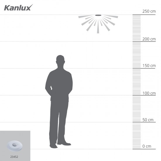 Сензор за движение PIR ZONA FLAT-W 360° IP20 max 2000W бял Kanlux
