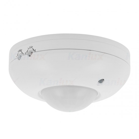 Сензор за движение PIR ZONA JQ-37-W 360° IP20 max 1200W бял Kanlux