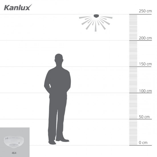 Сензор за движение PIR ZONA JQ-37-W 360° IP20 max 1200W бял Kanlux