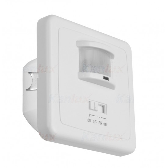 Сензор за движение и звук PIR MARID JQ 130° IP20 max 400W бял Kanlux