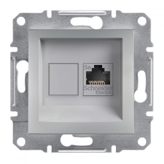 Механизъм розетка за компютър 1хCat5 RJ45 UTP серия Asfora алуминий