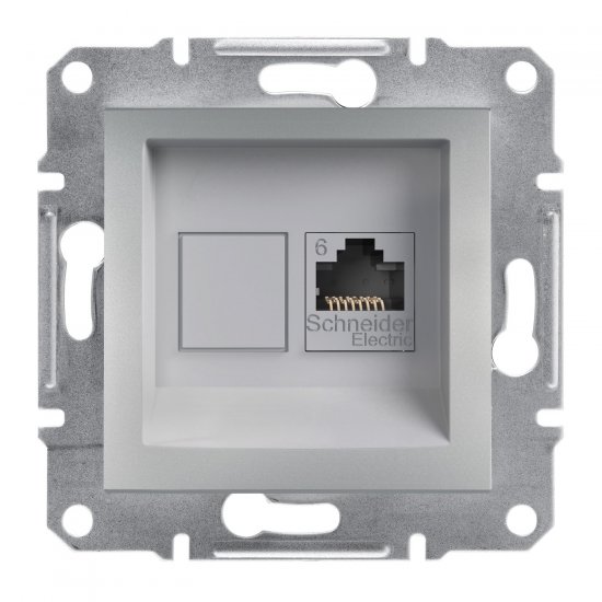 Механизъм розетка за компютър 1хCat6 RJ45 UTP серия Asfora алуминий