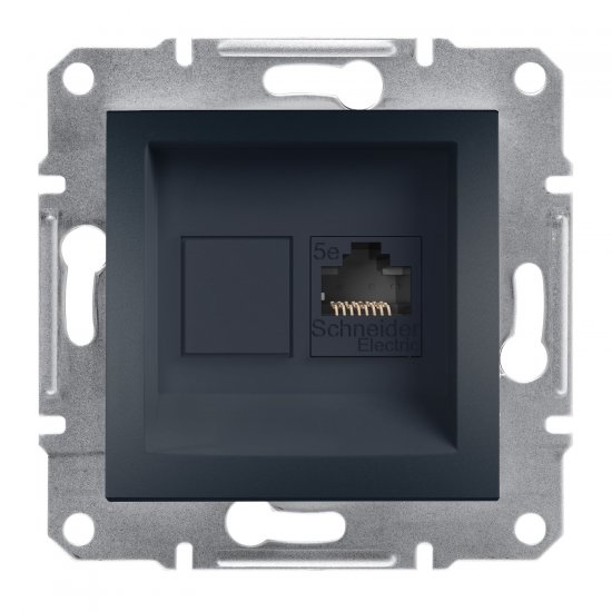 Механизъм розетка за компютър 1хCat5 RJ45 UTP серия Asfora антрацит