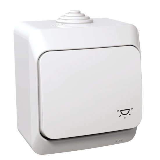 Бутон стълбищен влагозащитен IP44 серия Cedar Plus бял