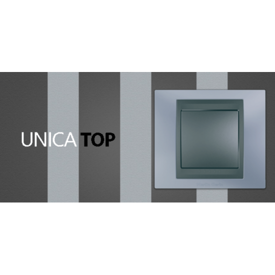 Декоративна рамка Unica Top четворна флуорит/графит