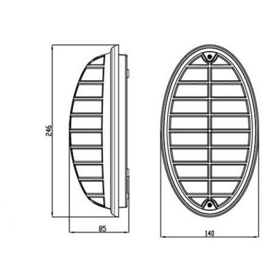 Плафон влагозащитен Aqua E27 max 26W ESL IP54 25см черен