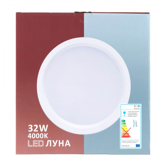 LED луна за вграждане 32W 4000K 2240Lm кръгла бяла