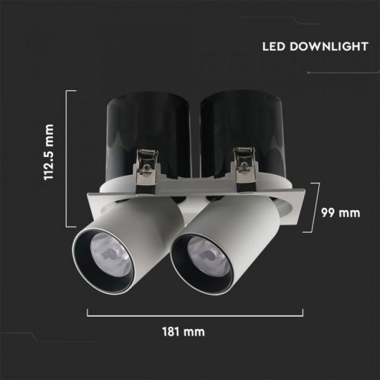 LED луна VT-436 Samsung chip 2x18W 4000K 2900Lm IP20 бяла CRI>90
