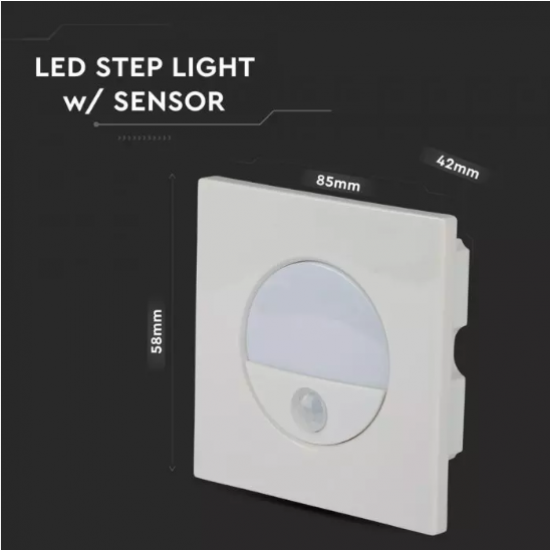 LED луна за стена VT-8035 3W 4000К 100Lm бяла със сензор