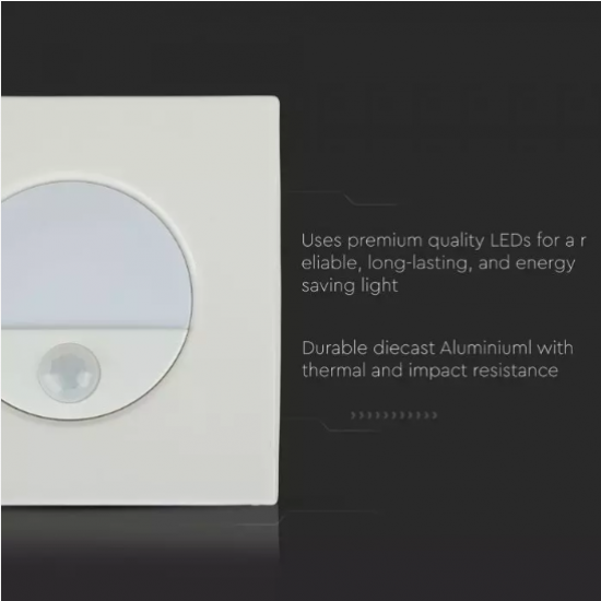 LED луна за стена VT-8035 3W 4000К 100Lm бяла със сензор