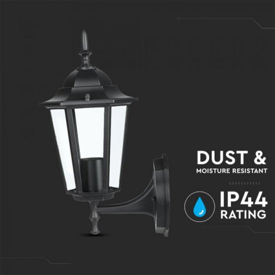 Градински фенер стенен VT-749 Е27 max 60W IP44 черен