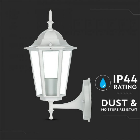 Градински фенер стенен VT-749 Е27 max 60W IP44 бял