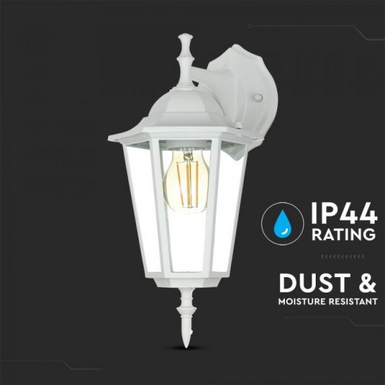 Градински фенер стенен VT-750 Е27 max 60W IP44 бял