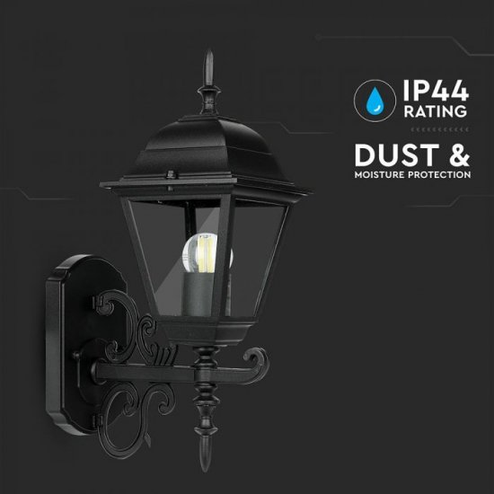 Градински фенер стенен VT-760 Е27 max 60W IP44 черен