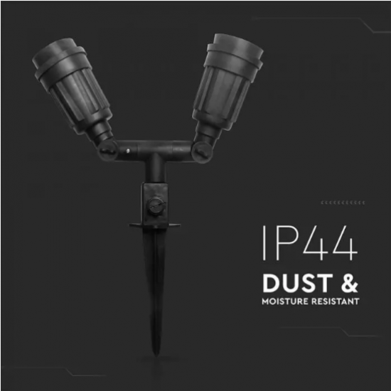 Градинска лампа на колче VT-729 2xE27 max 2x80W IP44 черна