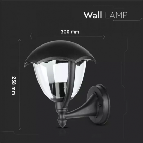 Градински фенер стенен VT-730 Е27 max 40W IP44 черен