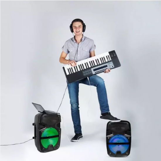 Мобилна Party колона + микрофон VT-6208 15W RGB IP20 + дистанционно управление