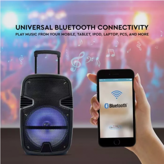 Мобилна Party колона + микрофон VT-6212 35W RGB IP20 + дистанционно управление
