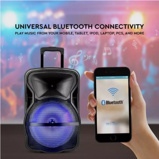 Мобилна Party колона + микрофон VT-6315 50W RGB IP20 + дистанционно управление