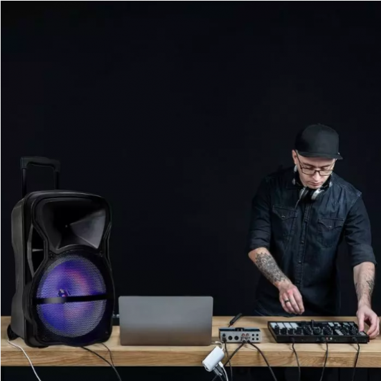 Мобилна Party колона + микрофон VT-6315 50W RGB IP20 + дистанционно управление