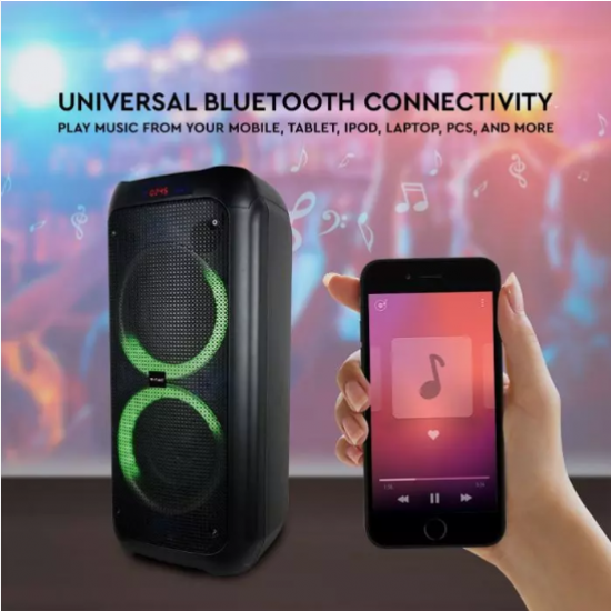 Мобилна Party колона + микрофон VT-6308-2 40W RGB IP20 + дистанционно управление