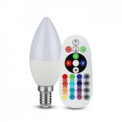 LED крушка E14 VT-2214 3.5W RGB+4000К 320Lm димируема чрез дистанционно управление C37