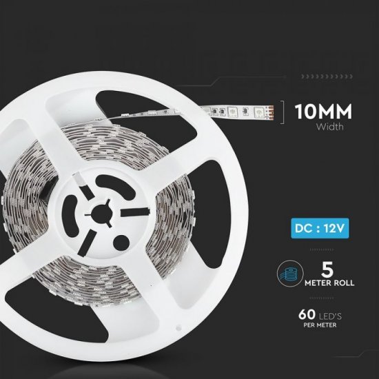 LED лента VT-5050-60 SMD 50х50 60/м 10.8W/м RGB 1000Lm/м IP20 /опаковка 5м=54W/