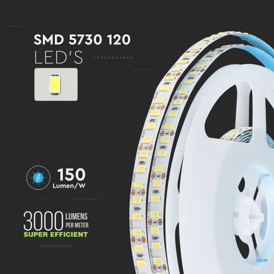 LED Лента SMD5730 120Бр/1М 3000K IP20 High Lumen