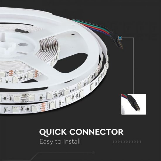 LED лента VT-5050-60 24V SMD 50х50 60/м 9W/м 3000К 600Lm/м IP20 /опаковка 5м=45W/