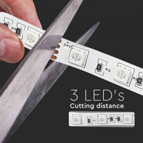 LED лента VT-5050-60 24V SMD 50х50 60/м 9W/м 3000К 600Lm/м IP20 /опаковка 5м=45W/