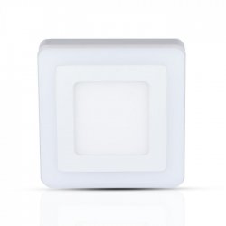 LED панел открит монтаж VT-1509 12W+3W 3000K 1500Lm IP20 квадрат бял