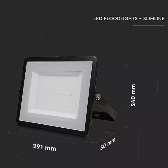 LED прожектор SAMSUNG CHIP VT-100 100W 6400K 8000Lm IP65 черен
