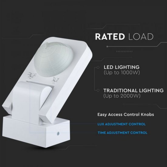 Сензор за движение Infrared VT-8083-W 360° IP65 max 1000W (LED) бял